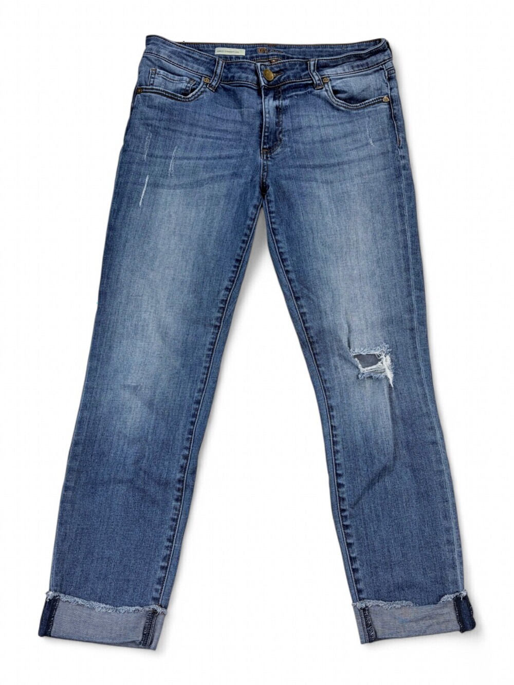 Kut From The Kloth Ankle Straight Jeans Size 8 Distressed